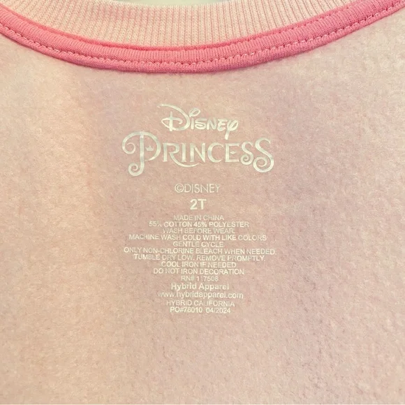 Disney Princess Cinderella Belle Jasmine Toddler Girls Sweatshirt Pink Size 2T - Picture 4 of 4
